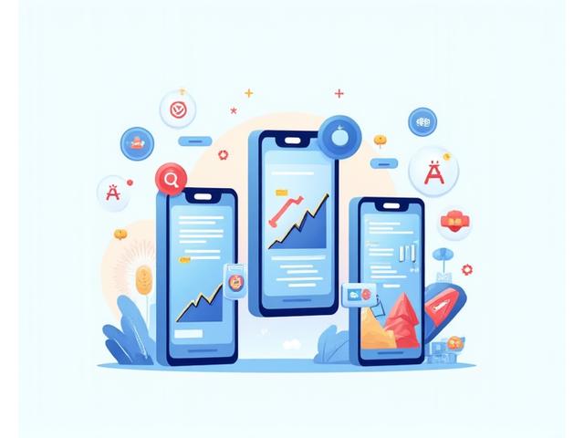 Mobil cihaz ekranlarında çeşitli mobil oyun uygulamaları ve dijital pazarlama grafiklerinin üst üste bindiği dinamik bir kompozisyon. ASO ve yayıncılık vurgulanıyor.